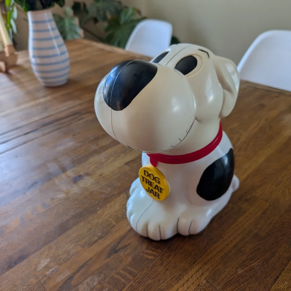Vintage Plastic Dog Treat Jar - 1991 - Works